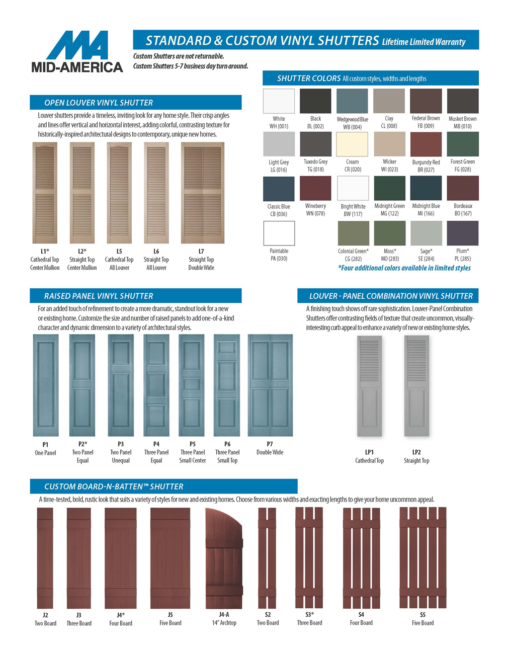 Mid-America Shutter Guide