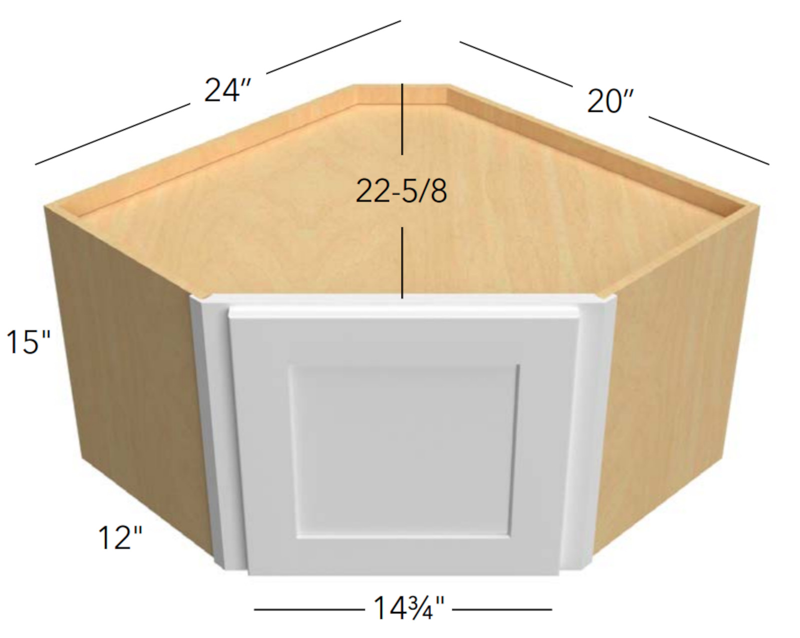 Fabuwood Allure Galaxy Biscuit - Diagonal Corner Wall Cabinet