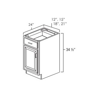 Everview Ready To Assemble White Shaker Base Cabinet 1 Drawer 1 Door