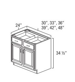 Everview Ready To Assemble White Shaker Base Cabinet 2 Drawer 2 Door