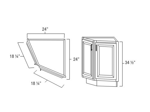 Everview Ready To Assemble White Shaker Base End Angle Cabinet