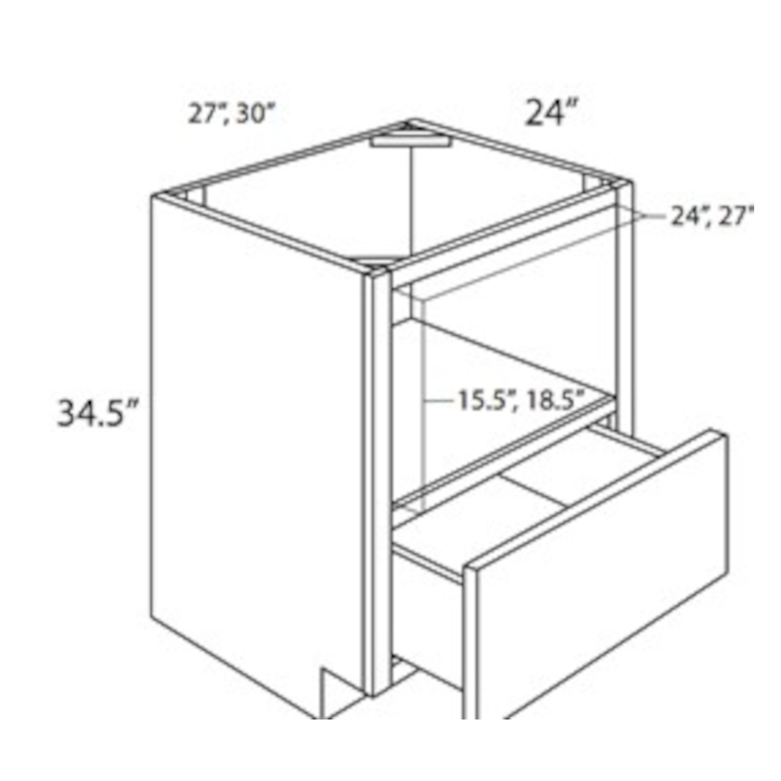 Everview Ready To Assemble White Shaker Base Microwave Cabinet