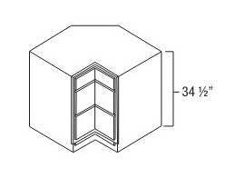 Everview Ready To Assemble White Shaker Corner Base Cabinet 3 Drawer