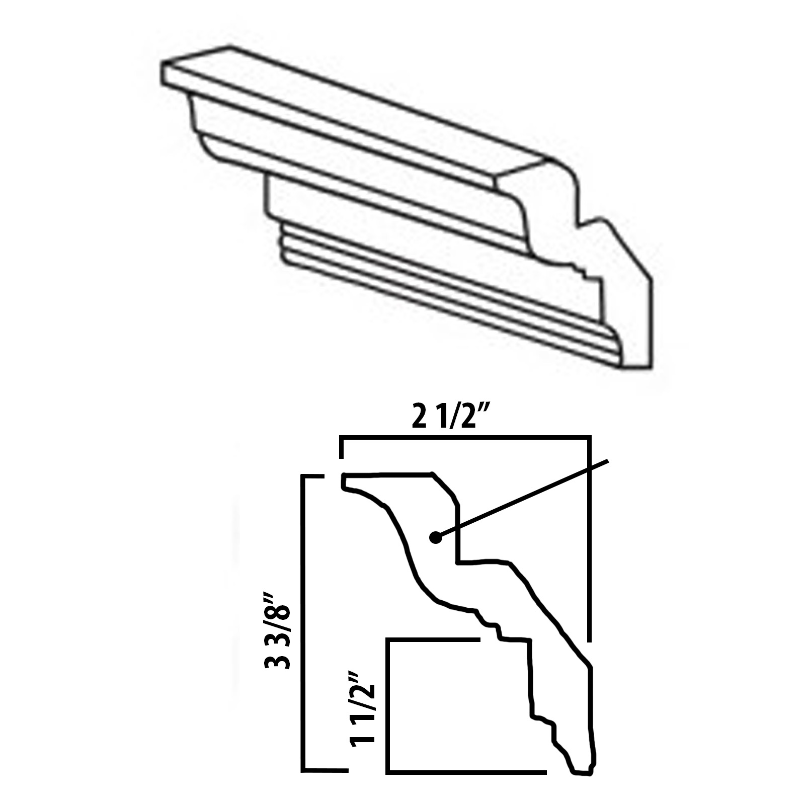 Everview Ready To Assemble White Shaker Crown Moulding