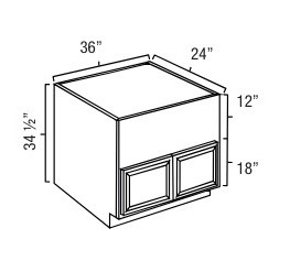 Everview Ready To Assemble White Shaker Farm Sink Base 2 Door