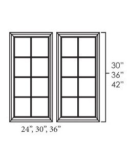 Everview Ready To Assemble White Shaker Mullion Glass Door Set