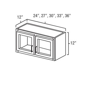 Everview Ready To Assemble White Shaker Wall Cabinet 2 Door Glass