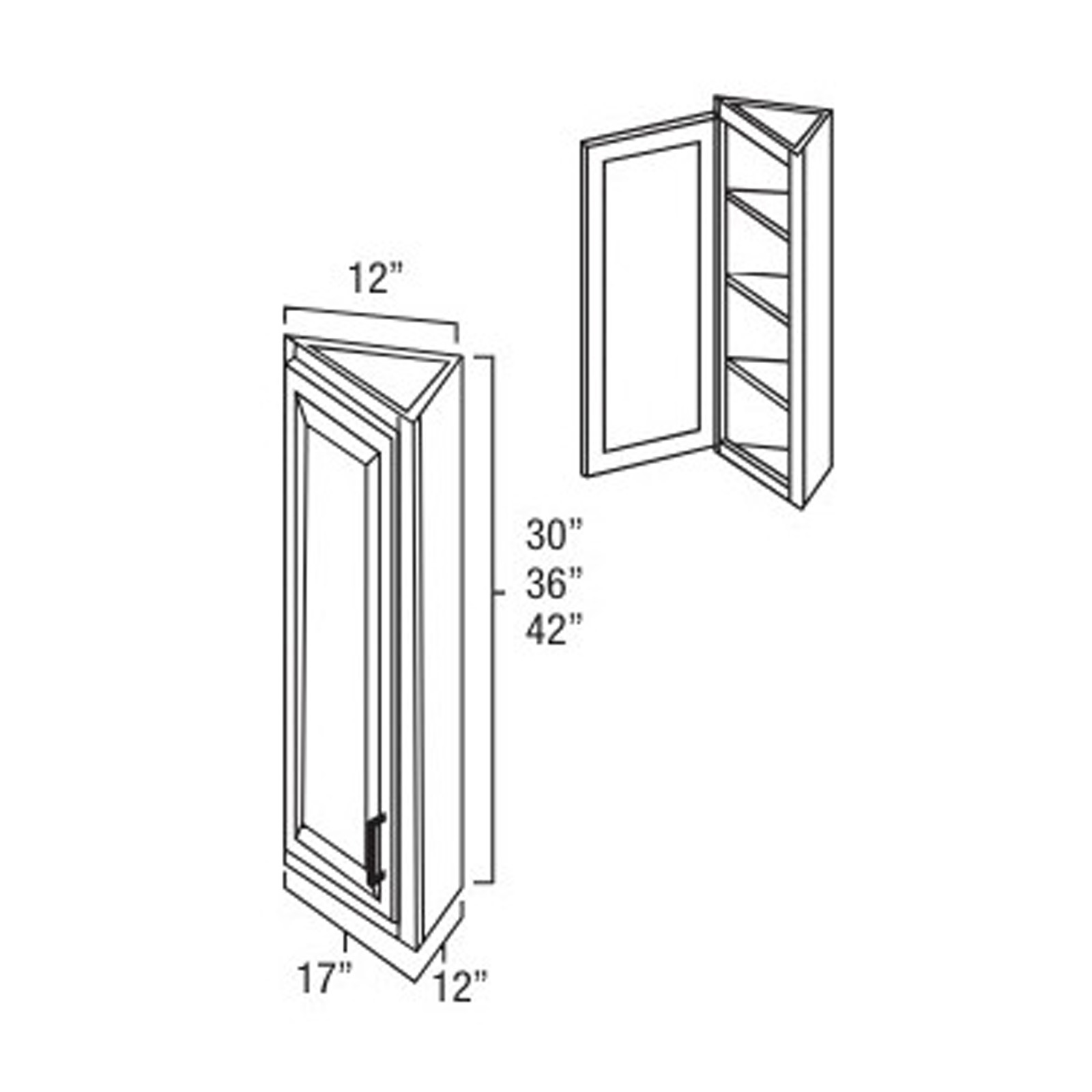 Everview Ready To Assemble White Shaker Wall End Angle Cabinet