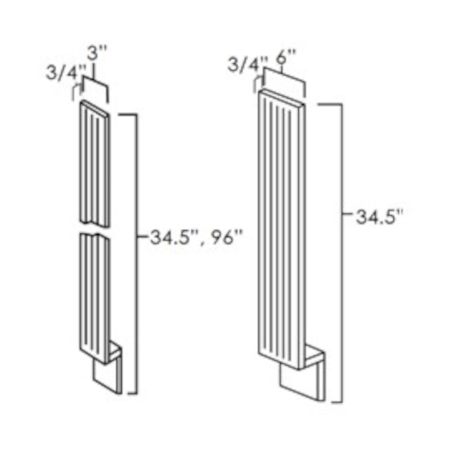 Everview Ready To Assemble Westpoint Grey Fluted Base Fillers