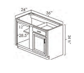 Everview Ready To Assemble Platinum Shaker Blind Base Cabinet Door