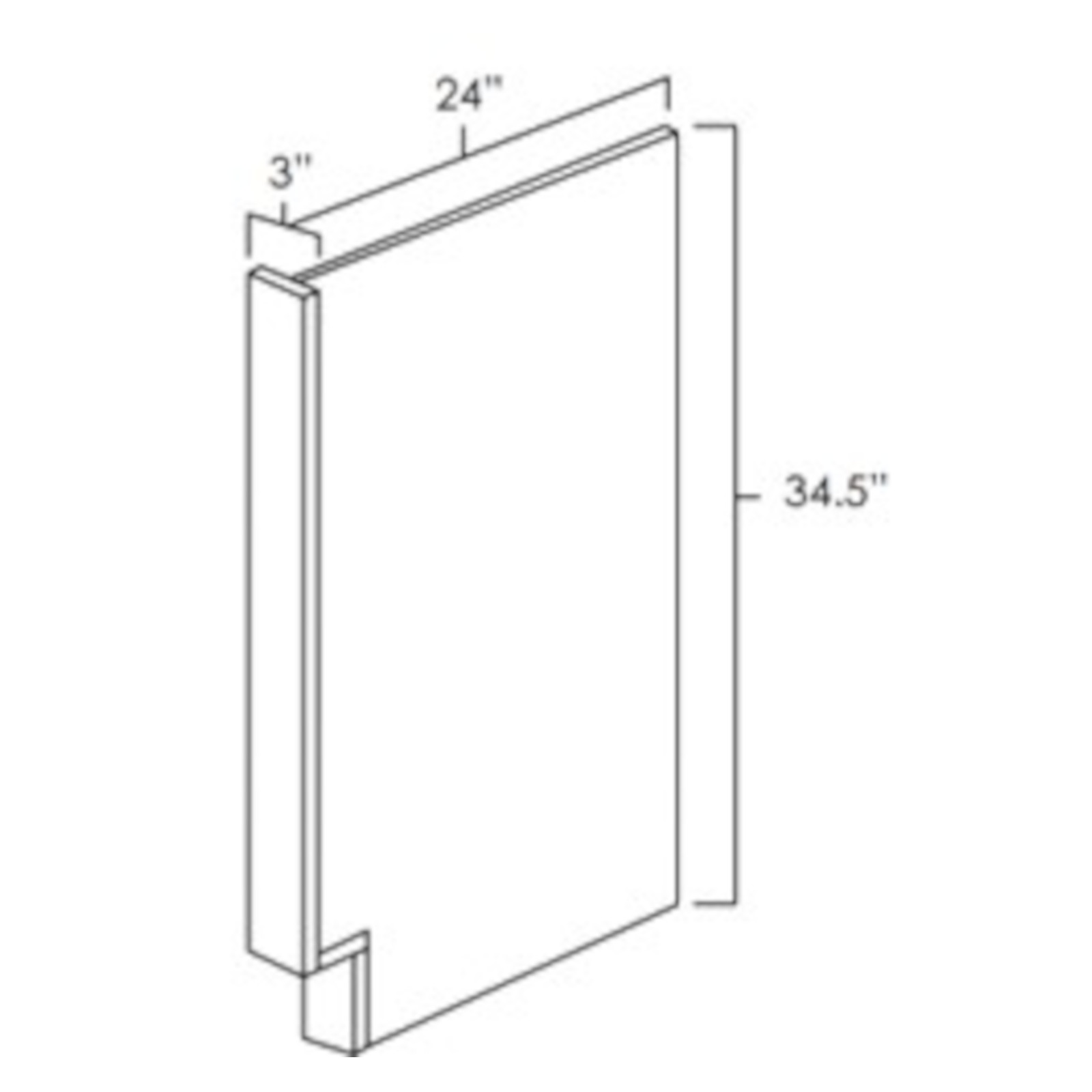 Everview Ready To Assemble Platinum Shaker Base End Panel