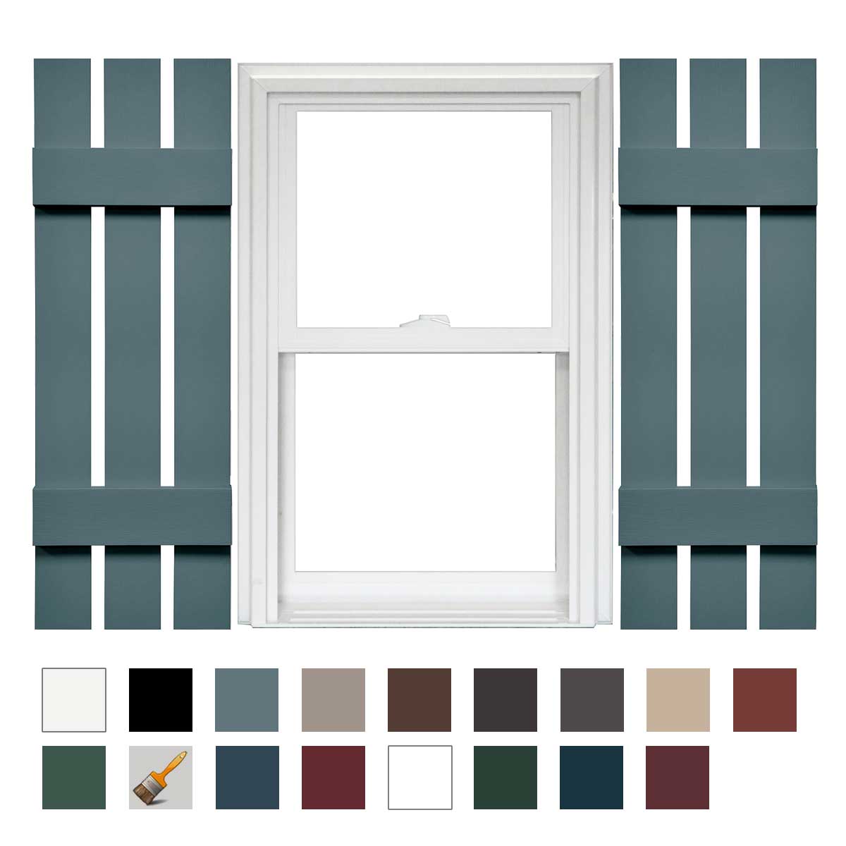 Mid America Board N Batten 12in. 3 Board Spaced Vinyl Standard Shutter