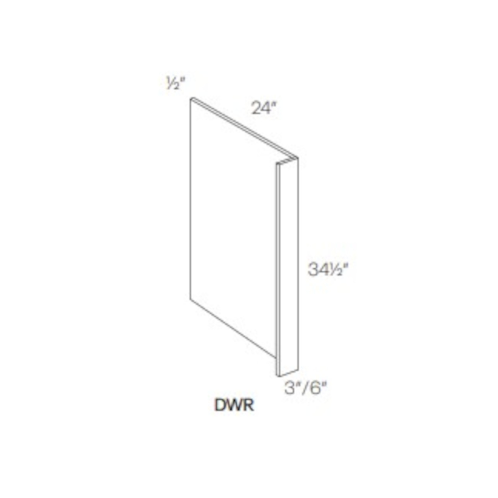 LUXOR SMOKY GREY - DISHWASHER PANEL ASSEMBLED