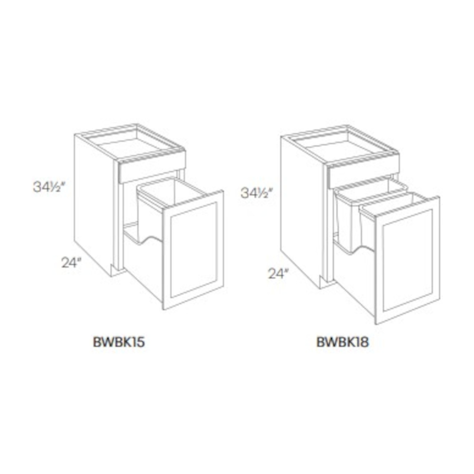 LUXOR MISTY GREY - BASE WASTEBASKET CABINET