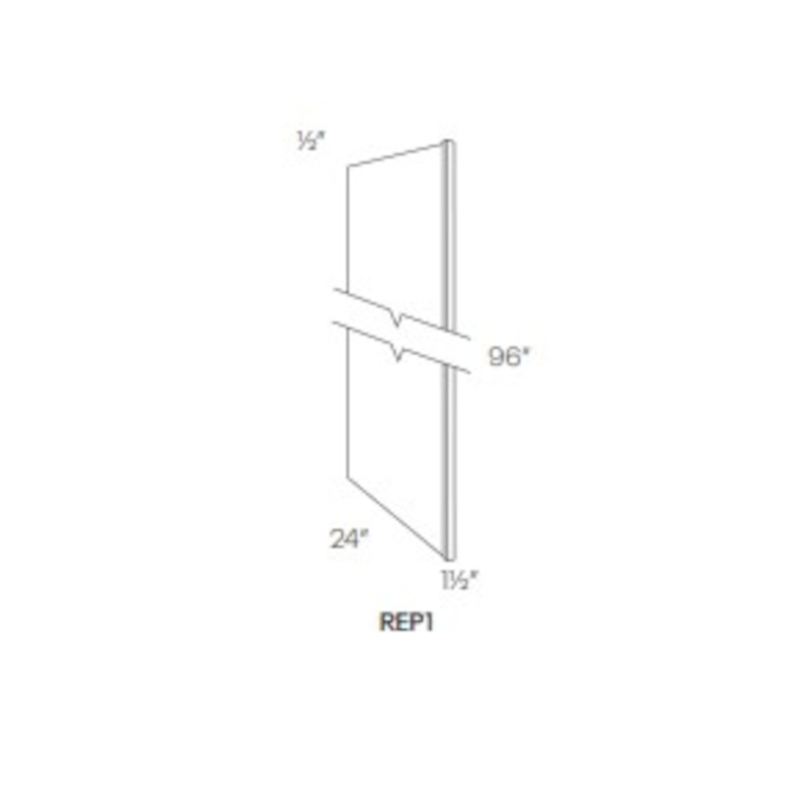 LUXOR MISTY GREY - REFRIGERATOR END PANEL ASSEMBLED