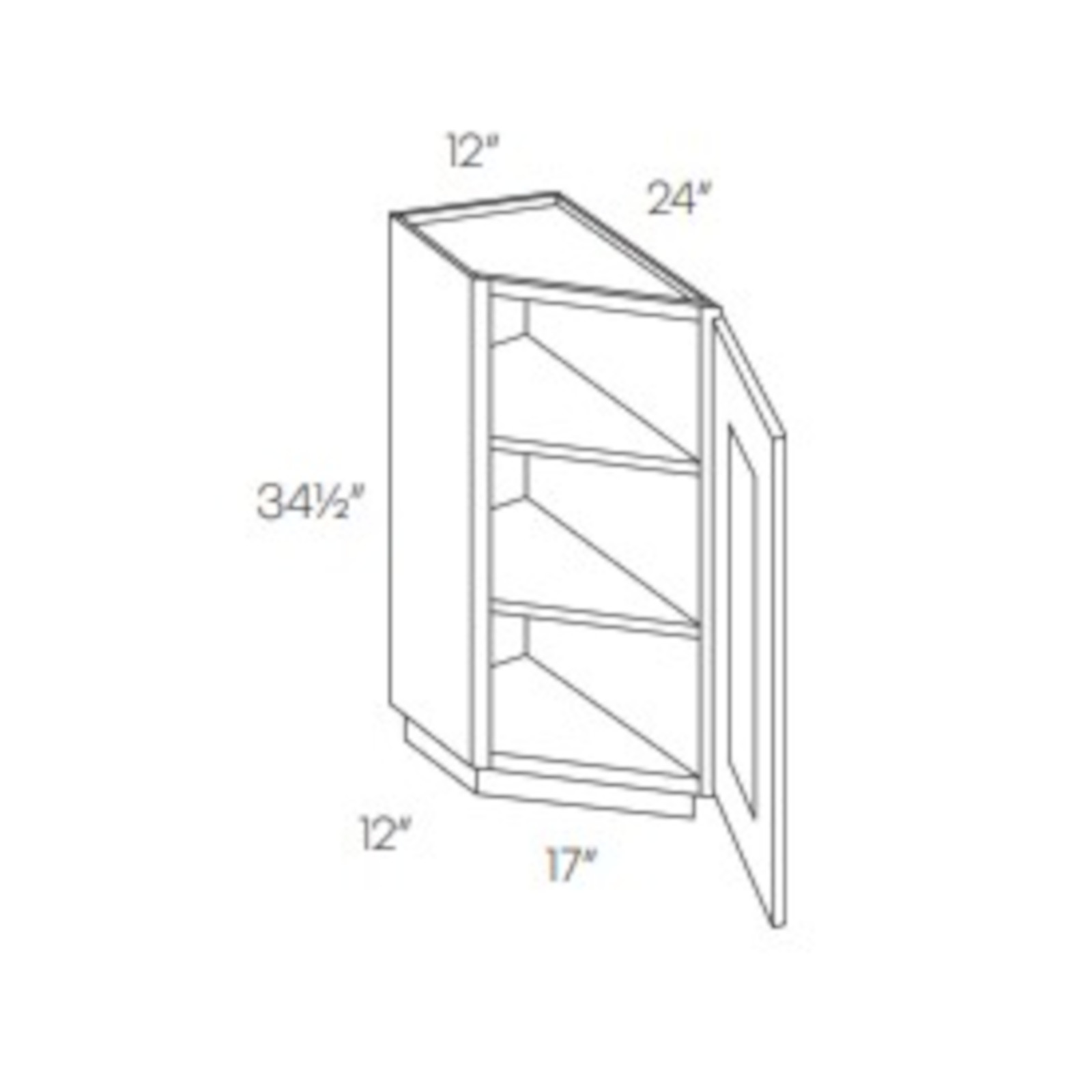 LUXOR WHITE - ANGLE BASE END CABINET