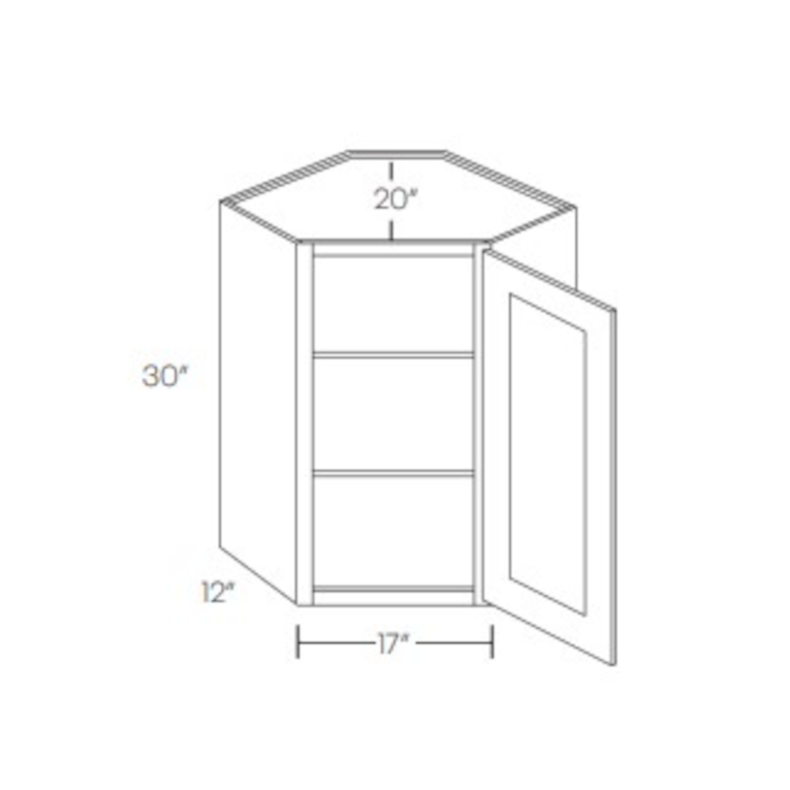 LUXOR WHITE - CORNER WALL CABINET