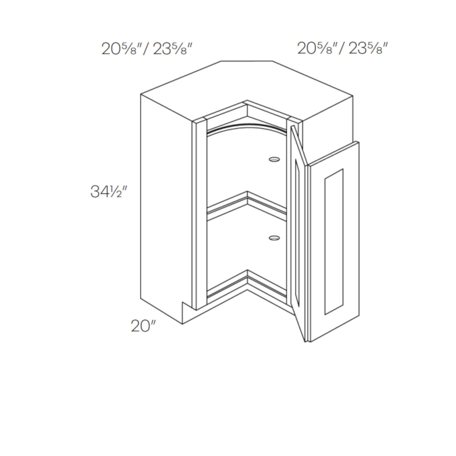 CNC Luxor Espresso Lazy Susan Corner Base