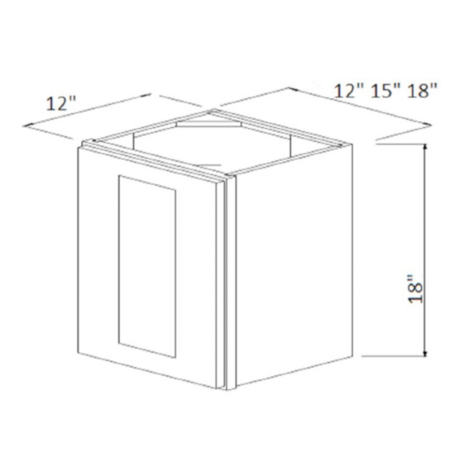 Everview RTA Summit White Shaker - Wall Cabinet - Short 1 Door