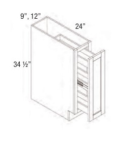 Everview RTA Hickory Shaker - Base Cabinet - Spice Rack