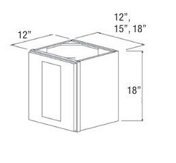 Everview RTA Hickory Shaker - Wall Cabinet - Short 1 Door