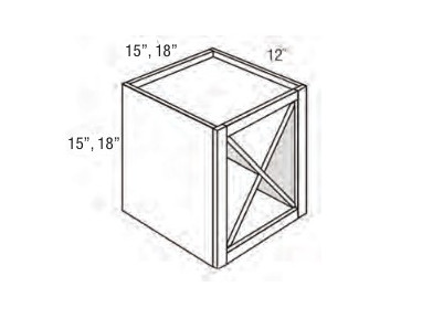 Everview RTA Hickory Shaker - Wall Cabinet - Wine Storage Cube
