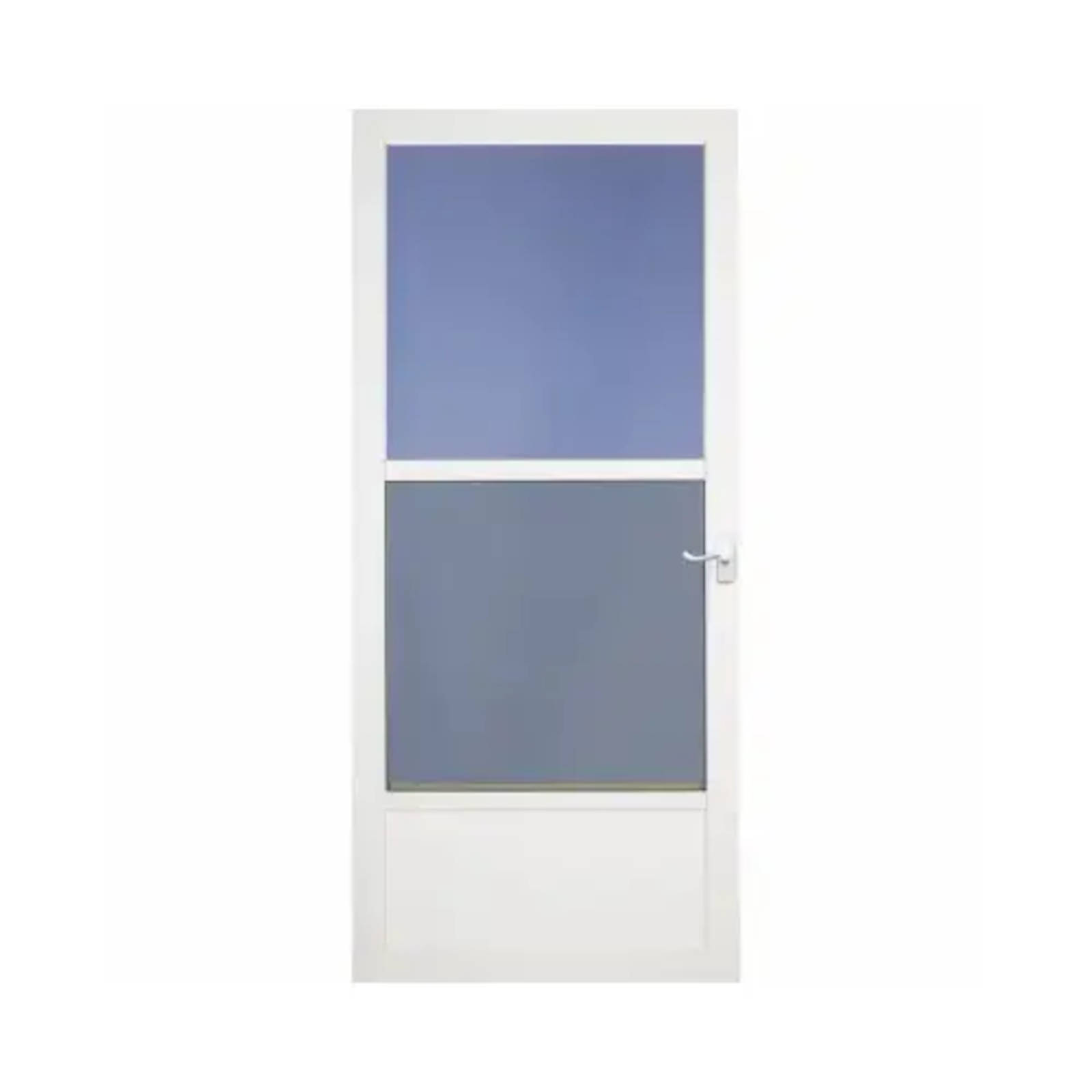 Larson Classic Self-Storing Aluminum Storm Door with Matching Lever Handle