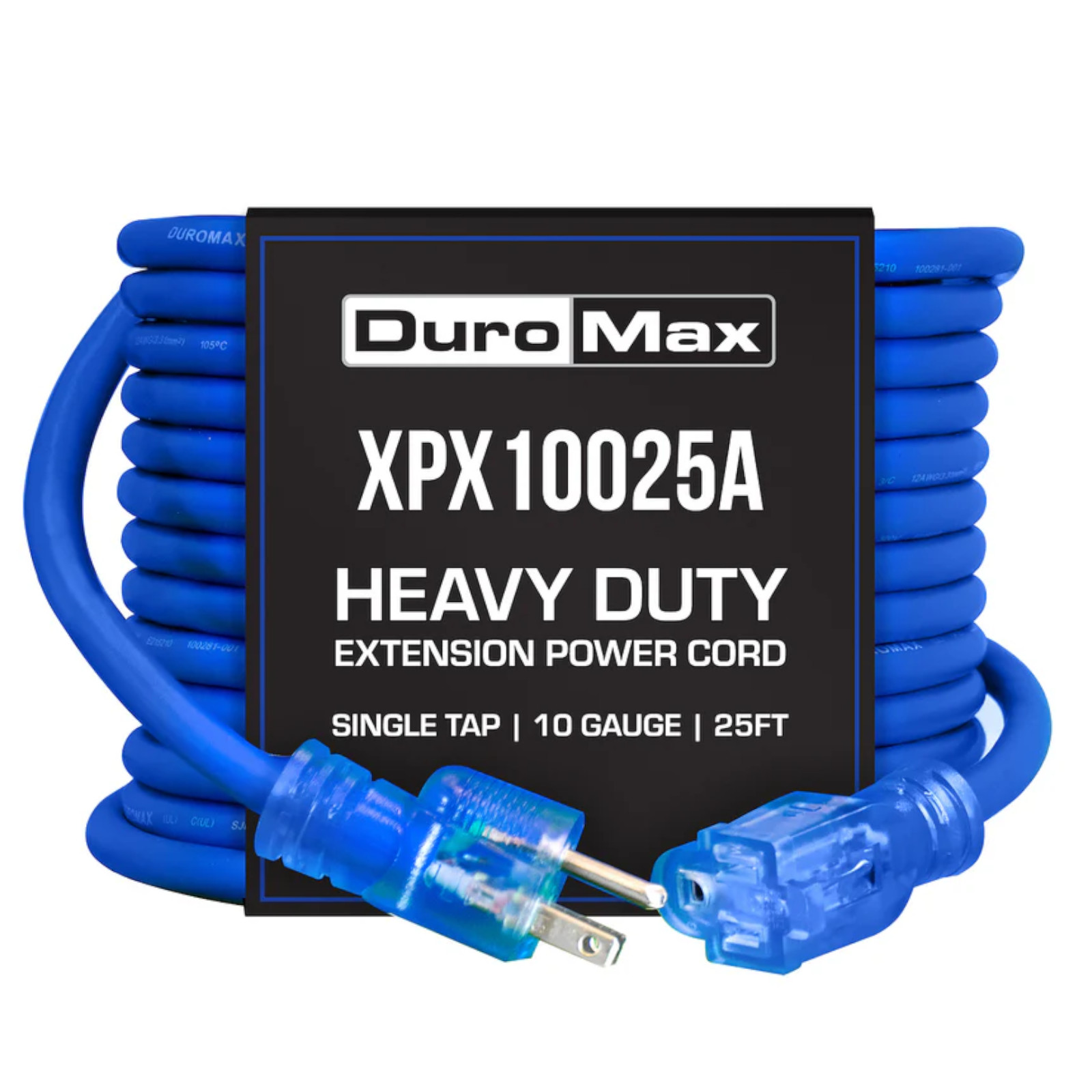 DuroMax Indoor/Outdoor Blue Lighted Extension Power Cord