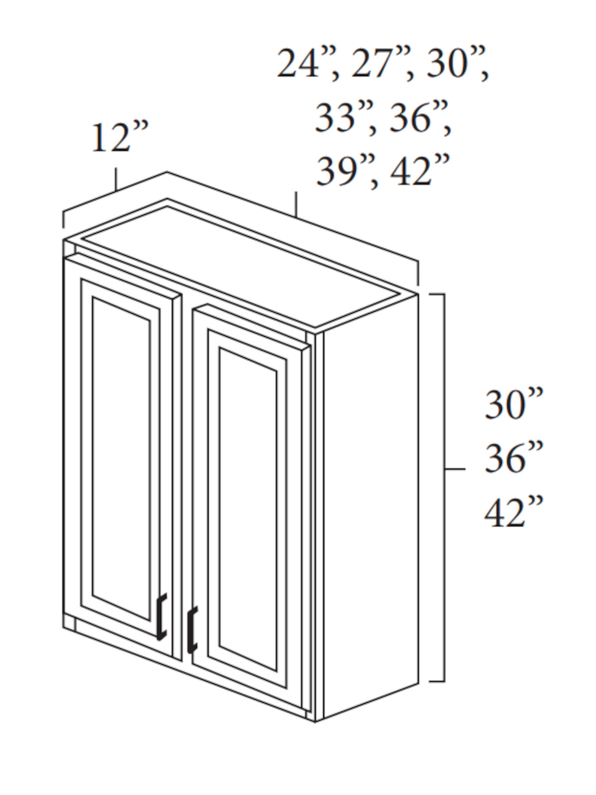 Everview Ready To Assemble Modern Black Shaker Double Door Wall Cabinet