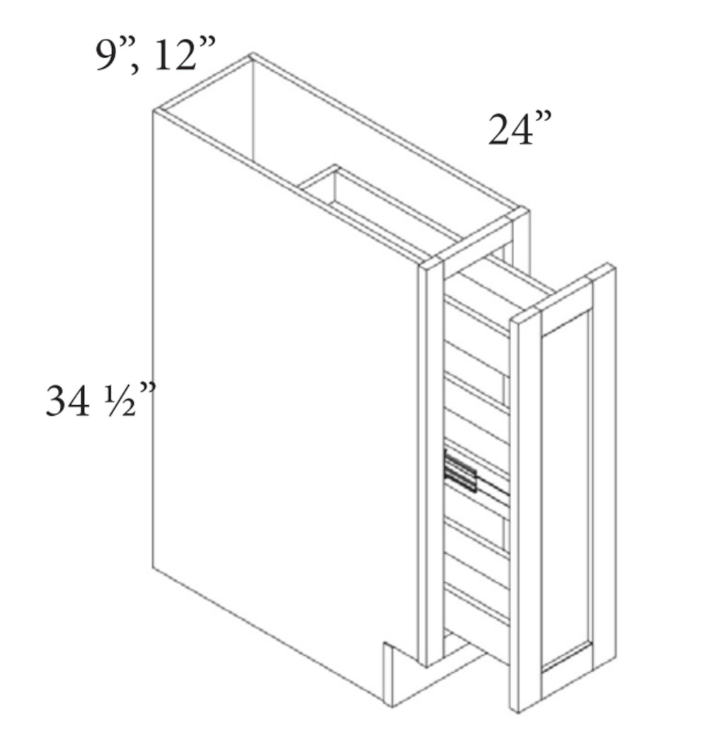 Everview RTA Florence Sage - Base Cabinet - Spice Rack