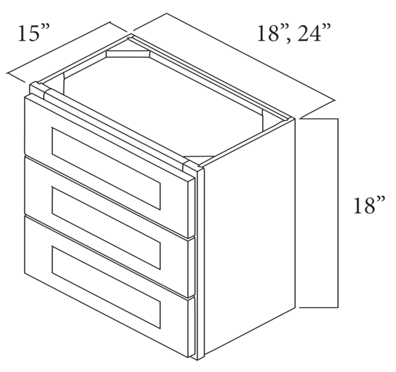 Everview Ready To Assemble Florence Sage Base Cabinet 3 Drawer