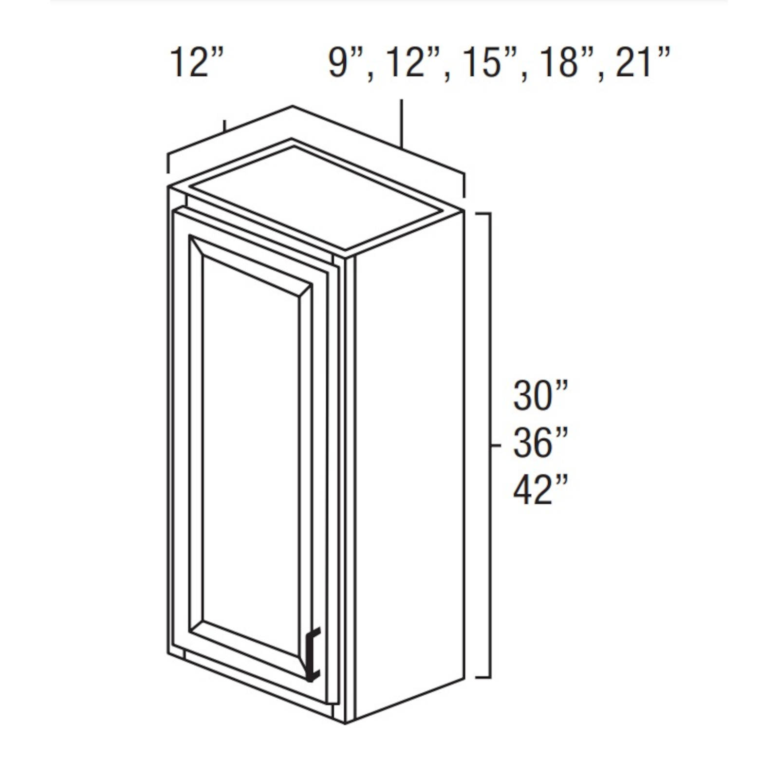 Everview Ready To Assemble Cambridge Shaker Single Door Wall Cabinet
