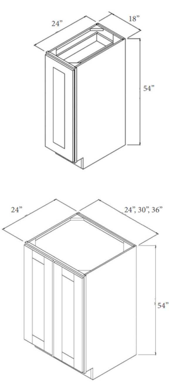 Everview RTA Cambridge Shaker - Bottom Utility Cabinet