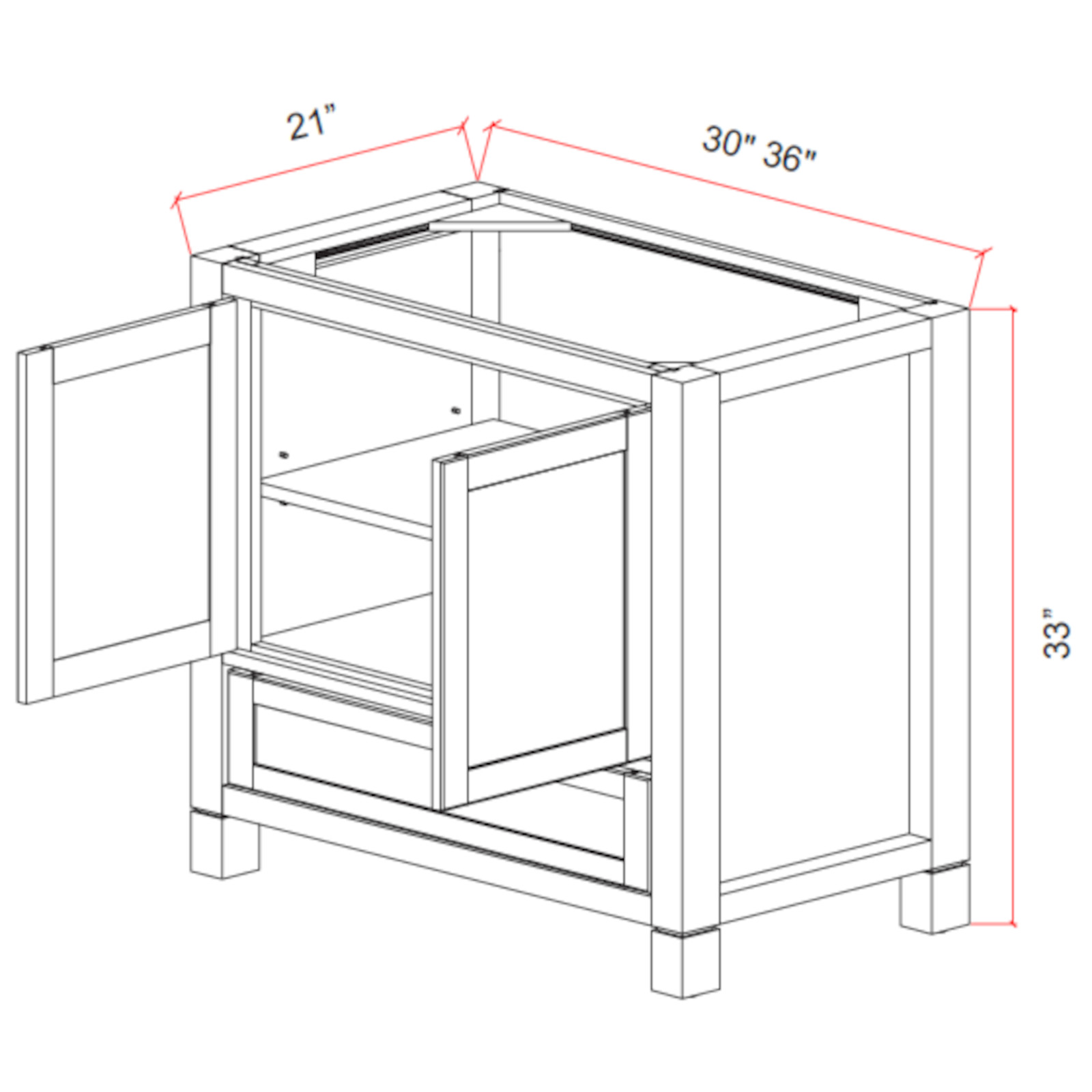 EZ Click Langmore Sedona Glacier - Vanity Cabinet