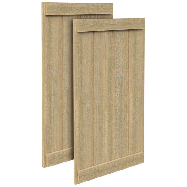 Fypon Polyurethane Timber 4 Board & 2 End Batten Shutter - 1 Pair