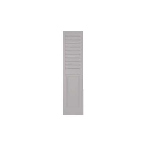 Mid America Custom 9-1/4 Inch Straight Top Louver & Panel Combination Vinyl Shutters (1 Pair)