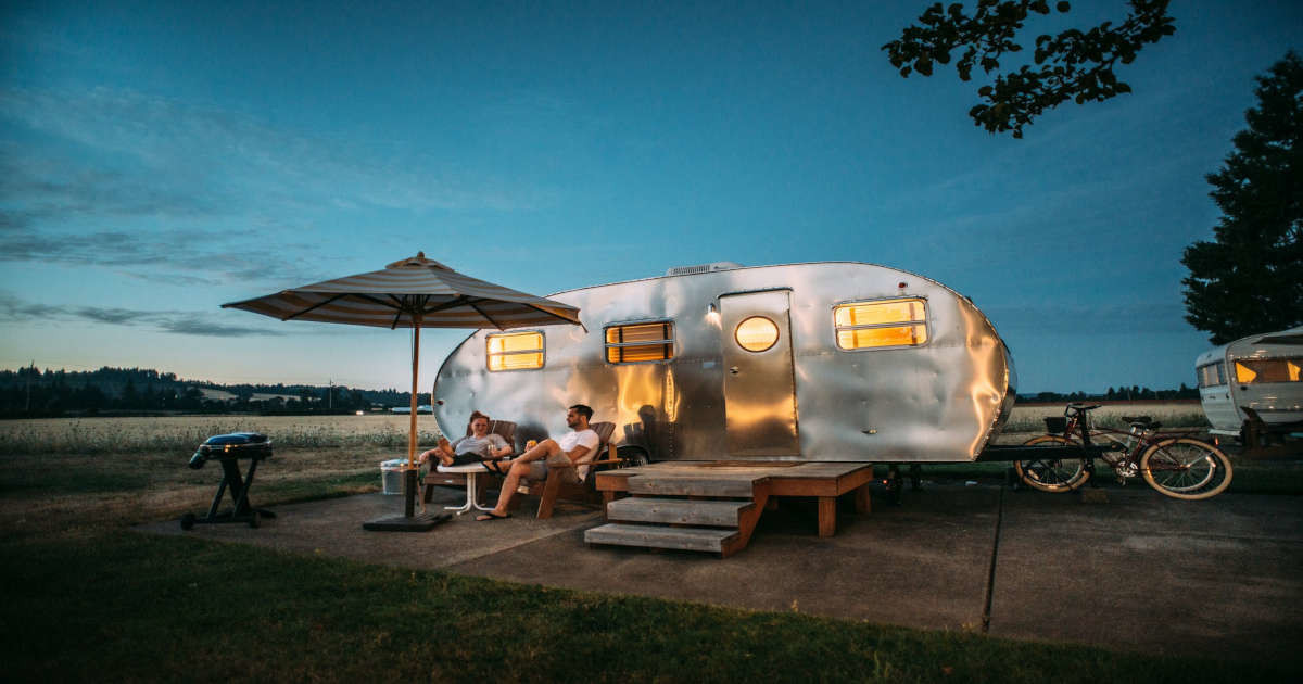 Sitting by a camper