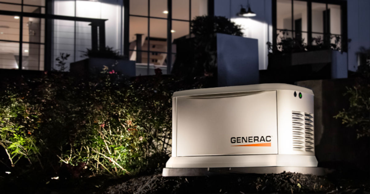 Generac generator sitting outdoors