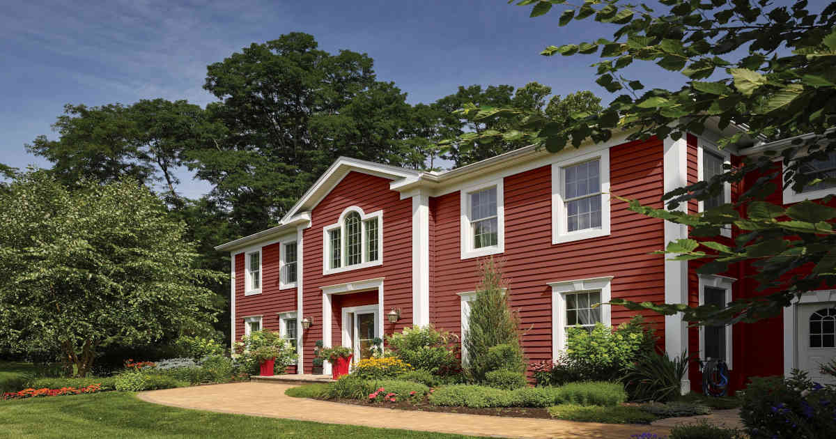 Red horizontal siding